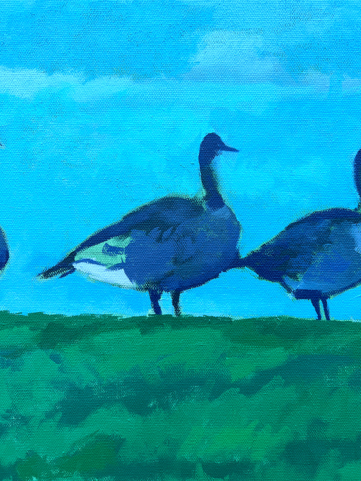 Five Geese by Brian McCarty |  Closeup View of Artwork 