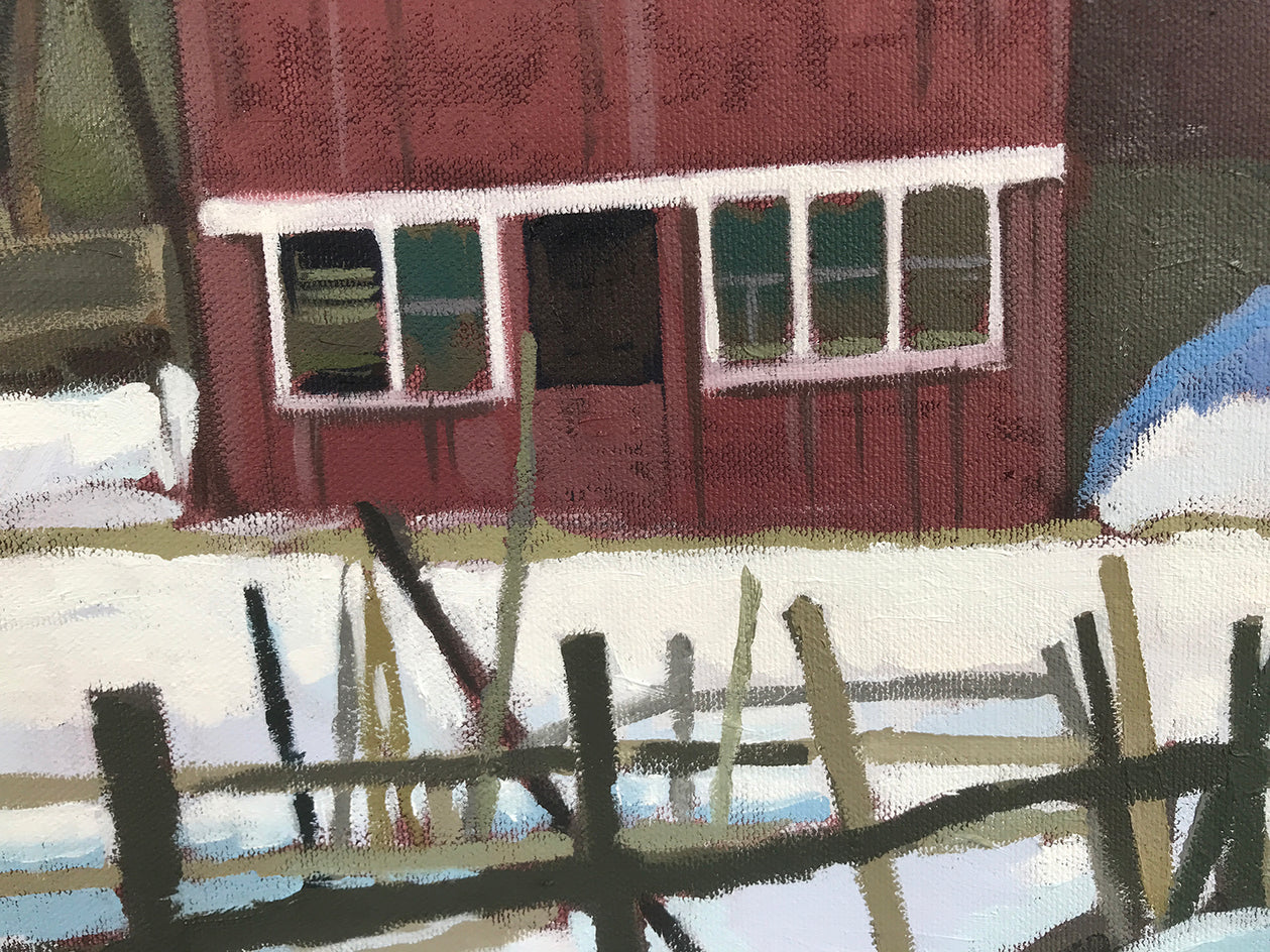 House in Winter by Brian McCarty |  Closeup View of Artwork 