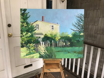Original art for sale at UGallery.com | House with Gate by Brian McCarty | $775 | oil painting | 22' h x 28' w | thumbnail 3