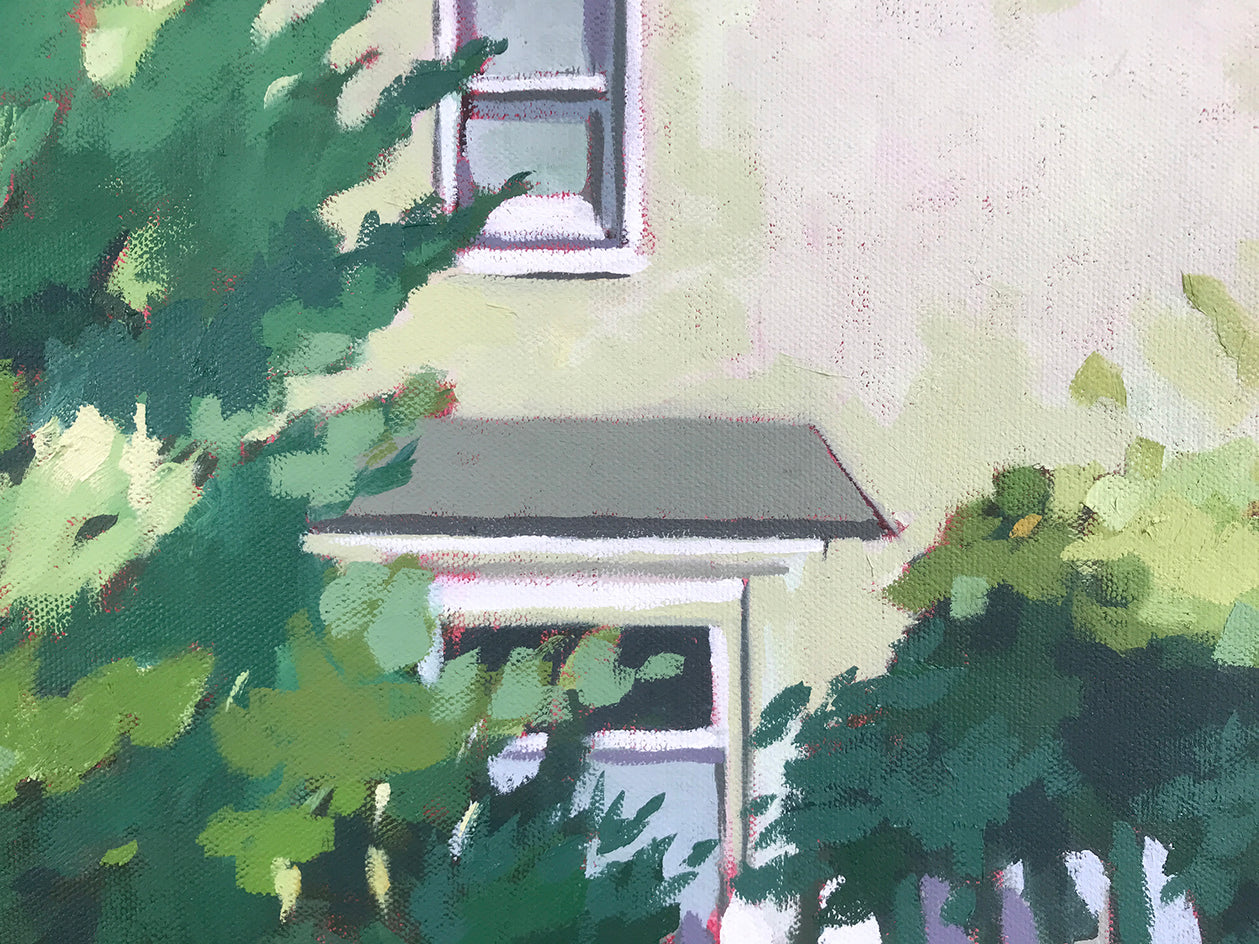 House with Gate by Brian McCarty |  Closeup View of Artwork 