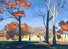 Original art for sale at UGallery.com | In the Park by Brian McCarty | $600 | oil painting | 18' h x 24' w | thumbnail 1