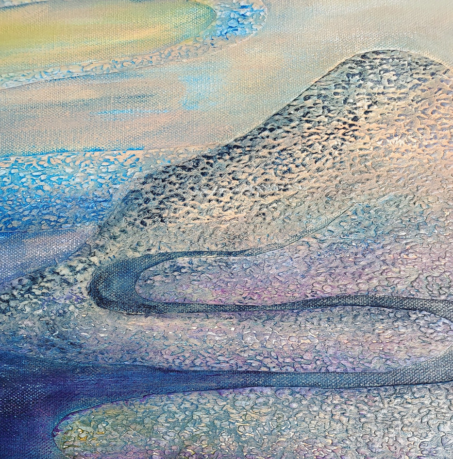 Follow the Bend by Brit J Oie |  Closeup View of Artwork 