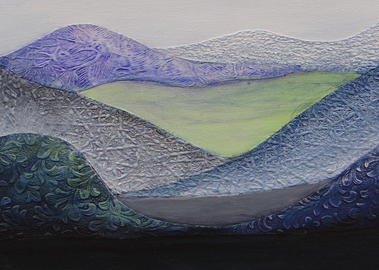 Moons over Mountains by Brit J Oie |  Closeup View of Artwork 