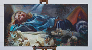 Original art for sale at UGallery.com | Afternoon Blues by C M Cooper | $2,825 | oil painting | 15' h x 30' w | thumbnail 3