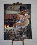 Original art for sale at UGallery.com | By the Fireside by C M Cooper | $2,000 | oil painting | 24' h x 18' w | thumbnail 3