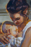 Original art for sale at UGallery.com | By the Fireside by C M Cooper | $2,000 | oil painting | 24' h x 18' w | thumbnail 4