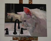 Original art for sale at UGallery.com | Do Not Disturb by C M Cooper | $975 | oil painting | 8' h x 10' w | thumbnail 3