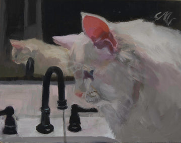 oil painting by C M Cooper titled Do Not Disturb