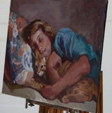 Original art for sale at UGallery.com | Kitty Comfort by C M Cooper | $1,475 | oil painting | 12' h x 16' w | thumbnail 2