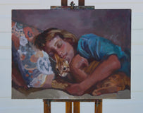Original art for sale at UGallery.com | Kitty Comfort by C M Cooper | $1,475 | oil painting | 12' h x 16' w | thumbnail 3
