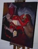 Original art for sale at UGallery.com | Scarlet by C M Cooper | $2,350 | oil painting | 18' h x 24' w | thumbnail 2