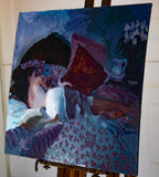 Original art for sale at UGallery.com | Soliloquy In Blue by C M Cooper | $1,850 | oil painting | 14' h x 18' w | thumbnail 2