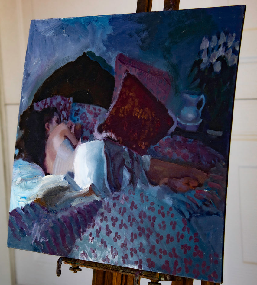 Soliloquy In Blue by C M Cooper |  Side View of Artwork 