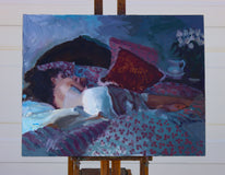 Original art for sale at UGallery.com | Soliloquy In Blue by C M Cooper | $1,850 | oil painting | 14' h x 18' w | thumbnail 3