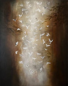 acrylic painting by Candice Eisenfeld titled Suspended Release