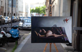Woman with Cardinal by John Kelly |  Context View of Artwork 