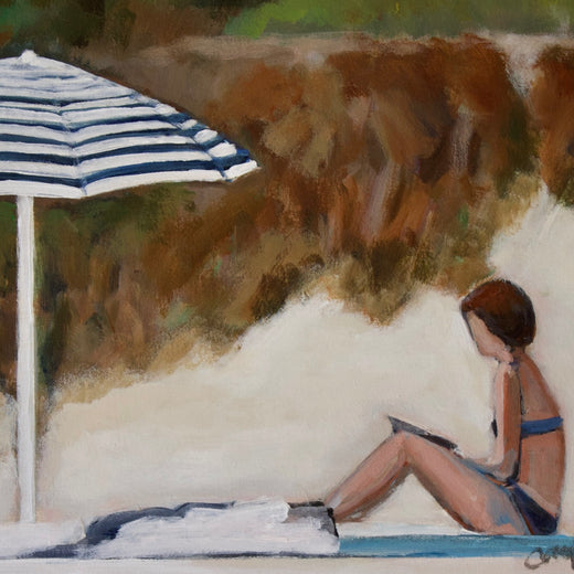 A Book on the Beach by Carey Parks |   Closeup View of Artwork 