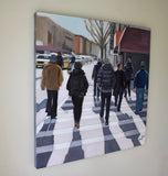 Original art for sale at UGallery.com | A Cold Day in the City by Carey Parks | $2,500 | acrylic painting | 36' h x 36' w | thumbnail 2