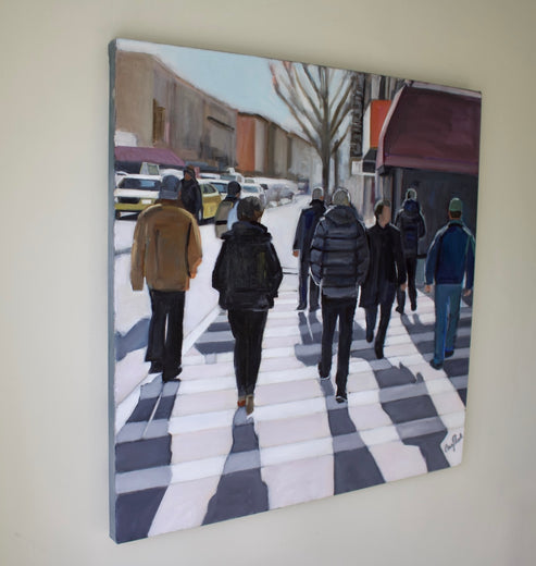 A Cold Day in the City by Carey Parks |  Side View of Artwork 
