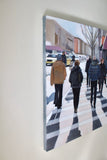 Original art for sale at UGallery.com | A Cold Day in the City by Carey Parks | $2,500 | acrylic painting | 36' h x 36' w | thumbnail 2
