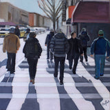 Original art for sale at UGallery.com | A Cold Day in the City by Carey Parks | $2,500 | acrylic painting | 36' h x 36' w | thumbnail 1