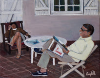 Original art for sale at UGallery.com | After Lunch by Carey Parks | $625 | acrylic painting | 11' h x 14' w | thumbnail 1