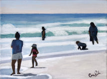 Original art for sale at UGallery.com | Beach Day by Carey Parks | $625 | acrylic painting | 9' h x 12' w | thumbnail 1