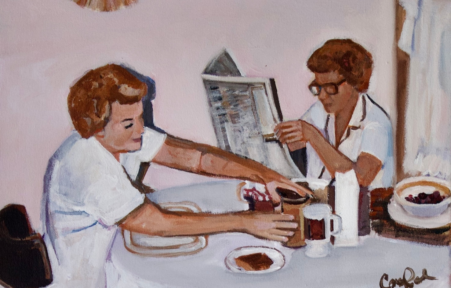 Breakfast Time by Carey Parks |  Closeup View of Artwork 