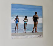 Original art for sale at UGallery.com | Day at the Beach by Carey Parks | $800 | acrylic painting | 24' h x 24' w | thumbnail 2