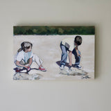 Original art for sale at UGallery.com | Exploring at the Beach by Carey Parks | $675 | acrylic painting | 12' h x 18' w | thumbnail 3