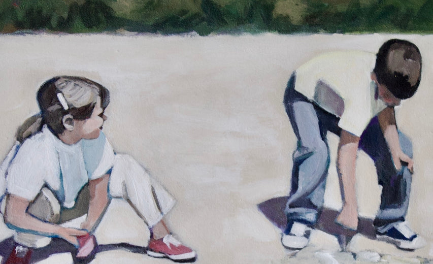 Exploring at the Beach by Carey Parks |   Closeup View of Artwork 