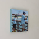 Original art for sale at UGallery.com | Fishing off the Pier by Carey Parks | $650 | acrylic painting | 12' h x 12' w | thumbnail 2