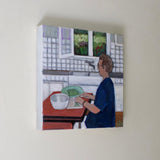 Original art for sale at UGallery.com | Preparing the Green Beans by Carey Parks | $650 | acrylic painting | 12' h x 12' w | thumbnail 2