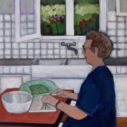 Preparing the Green Beans by Carey Parks |   Closeup View of Artwork 