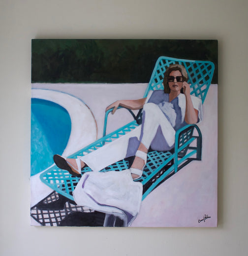 Relaxing at the Pool by Carey Parks |  Context View of Artwork 