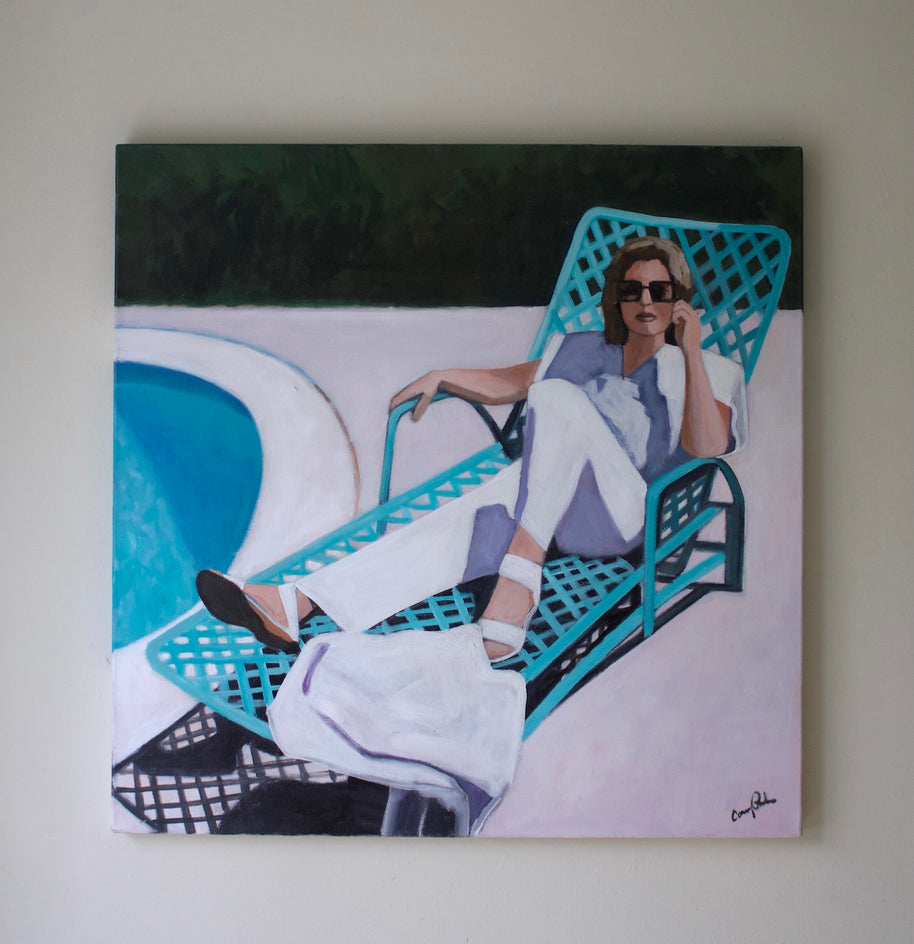 Relaxing at the Pool by Carey Parks |  Context View of Artwork 
