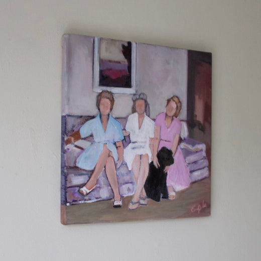 Sisters in LA by Carey Parks |  Side View of Artwork 