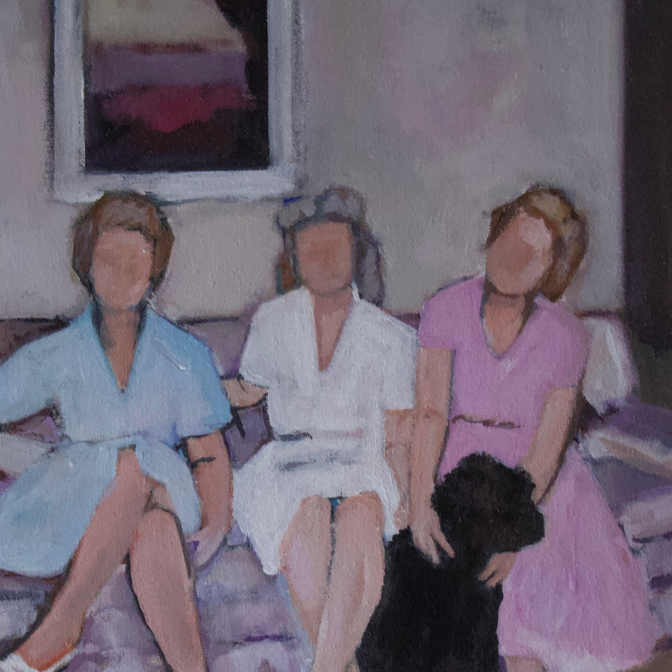 Sisters in LA by Carey Parks |  Closeup View of Artwork 