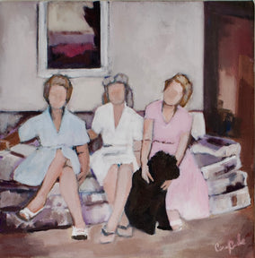 Original art for sale at UGallery.com | Sisters in LA by Carey Parks | $650 | acrylic painting | 14' h x 14' w