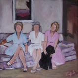 Original art for sale at UGallery.com | Sisters in LA by Carey Parks | $650 | acrylic painting | 14' h x 14' w | thumbnail 1