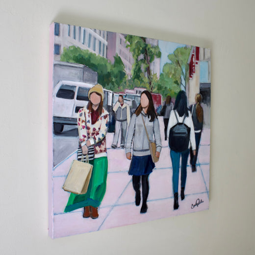 Springtime in the City by Carey Parks |  Side View of Artwork 