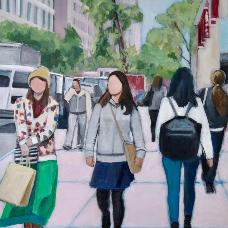 Springtime in the City by Carey Parks |  Closeup View of Artwork 