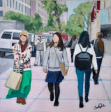 Original art for sale at UGallery.com | Springtime in the City by Carey Parks | $800 | acrylic painting | 24' h x 24' w | thumbnail 1