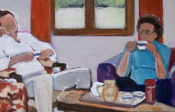 Original art for sale at UGallery.com | Tea Time by Carey Parks | $625 | acrylic painting | 12' h x 16' w | thumbnail 4