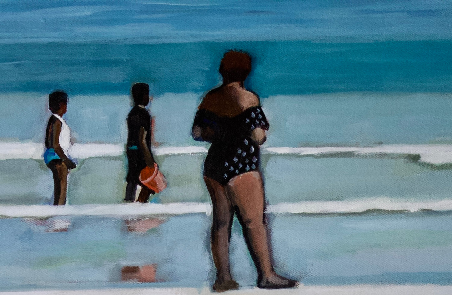 Waiting for the Waves by Carey Parks |  Closeup View of Artwork 