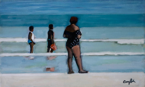 acrylic painting by Carey Parks titled Waiting for the Waves