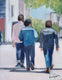 Original art for sale at UGallery.com | Walking in Brooklyn by Carey Parks | $575 | acrylic painting | 14' h x 11' w | thumbnail 1