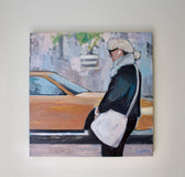 Original art for sale at UGallery.com | Walking in Midtown by Carey Parks | $2,500 | acrylic painting | 36' h x 36' w | thumbnail 3