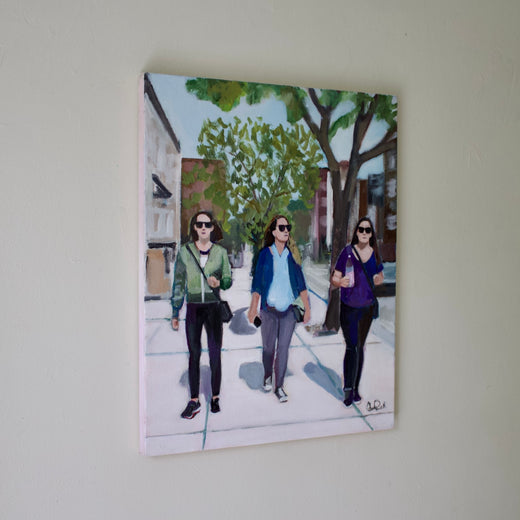 Walking in the East Village by Carey Parks |  Side View of Artwork 