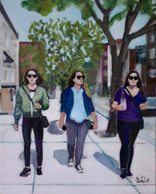acrylic painting by Carey Parks titled Walking in the East Village